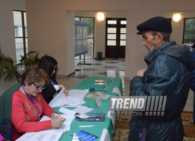 Azerbaijani parliamentary election kicks off. Baku, Azerbaijan, Nov.01, 2015